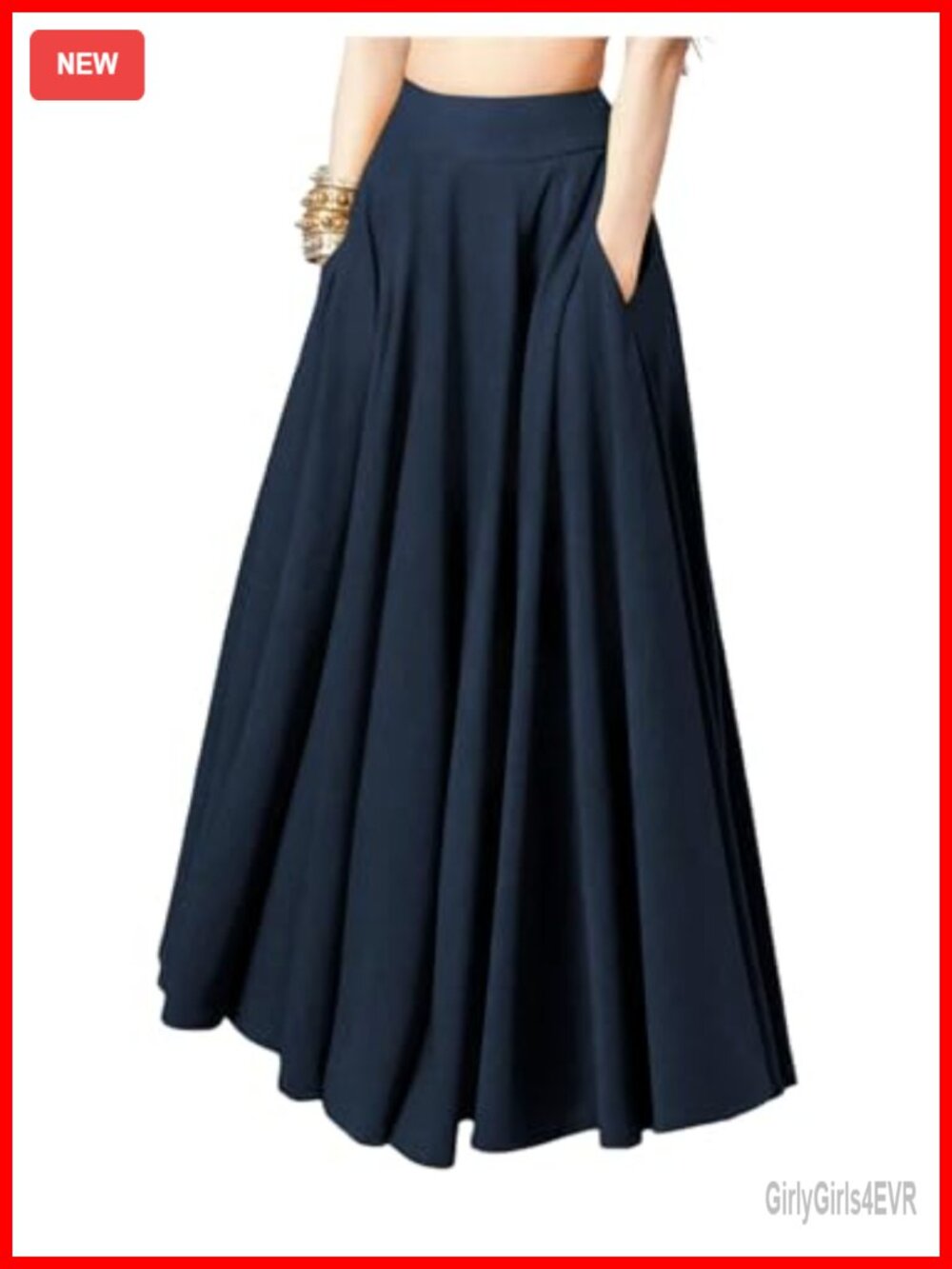 SHENHE Women's Flowy Maxi Skirt High Waisted A Line Long Skirt Pockets